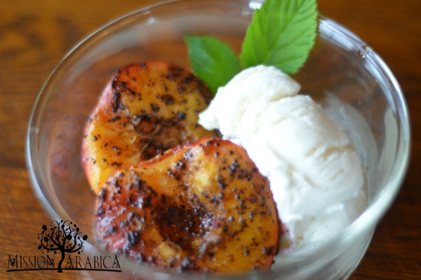 Grilled Peaches and ice cream